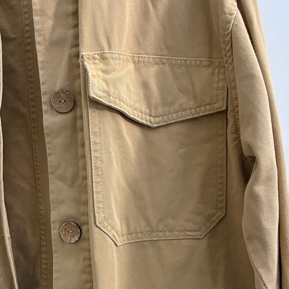 Pull&Bear Utility Field Jacket Women’s Size XS Oversized Tan 100% Cotton - Picture 4 of 11